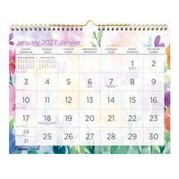 Blueline - 2027 Calendrier mural mensuel Hibiscus - 8 po x 11 po - bilingue-12 mois, de janvier à décembre