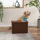 PawHut - Gamelles surélevées pour chien, distributeur de nourriture pour grands chiens avec rangement - brun-Avec des poignées creuses sur les côtés, vous pouvez déplacer la mangeoire facilement. 