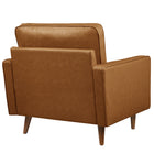 Modway - Valour Touffe Cuir végane Fauteuil d’accent - Tan-Glissières en plastique sans marquage
