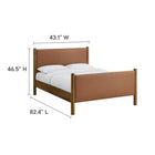 Modway - Maven Grandeur nature Cuir végétalien rembourré Lit de plateforme, Noyer Tan-8