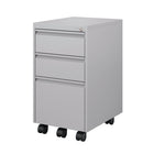 Ceha - Piètement mobile, série MDG, tiroirs boîte-boîte-classeur, gris métallique-Sécurité de rangement : Système central verrouillable avec 2 clés pour la tranquillité d'esprit.