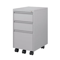 Ceha - Piètement mobile, série MDG, tiroirs boîte-boîte-classeur, gris métallique-Sécurité de rangement : Système central verrouillable avec 2 clés pour la tranquillité d'esprit.