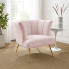 Modway - Veronica Chenal Touffé Performance Velvet Fauteuil - Rose-Chenal Touffé