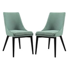 Modway - Viscount Tissu Fauteuil d’appoint de salle à manger Ensemble de 2 - Laguna-Pattes en caoutchouc noir