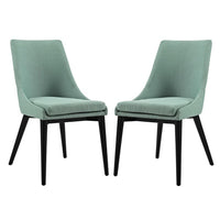 Modway - Viscount Tissu Fauteuil d’appoint de salle à manger Ensemble de 2 - Laguna-Pattes en caoutchouc noir