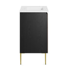 Modway - Alchemist 30" Vanette de salle de bain - Blanc Noir-Pieds métalliques effilés