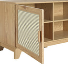 Manhattan Comfort - Meuble TV Sheridan 62,99 po style Mid-Century Modern - Nature-Poignée verticale en bois massif avec finition peinte