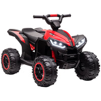 Aosom - VTT enfant 12 V à batterie avec musique, phares, vitesse élevée et basse - Rouge-Peut gérer plusieurs types de sols, notamment l'herbe, le sable, la chaussée, la brique et le bois  