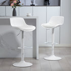 HOMCOM - Tabourets de bar pivotants à hauteur réglable - blanc - paquet de 2-Profitez du confort grâce à un dossier ergonomique et un repose-pieds relaxant 
