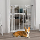 PawHut - Barrière pour Animaux 41" avec Porte de Passage pour Escaliers et Portes Blanc-Cette barrière de sécurité pour escaliers permet à la porte de s’ouvrir dans les deux directions