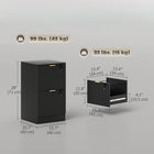 HOMCOM - Classeur vertical cannelé à 2 tiroirs pour documents format lettre/A4 avec serrure - noir-Kits anti-basculement pour assurer la stabilité et la sécurité 
