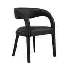 Modway - Pinnacle Cuir végane Chaise à manger Ensemble de 2 - Vinyle noir-Capacité de poids : 330 lb.