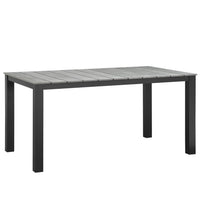 Modway - Maine 63 po Terrasse extérieure Table à manger, Brun Gris-Table à manger extérieure moderne