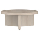 Hudson&Canal - Table basse ron Holm 91 cm (36 po) - Blanc aulne-La table est fabriquée à partir de matériaux MDF et PVC de haute qualité et durables