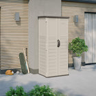 Suncast - Abri vertical - couleur Vanille-Poignées en résine verrouillables par cadenas pour plus de sécurité, cadenas non inclus.