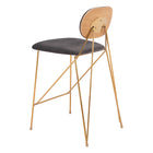 Zuo - Georges Tabouret de comptoir - Gris/Or - Ensemble de 2-6