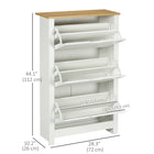 HOMCOM - Meuble à chaussures étroit avec 3 tiroirs basculants et étagère réglable pour entrée - blanc-Revêtement en mélamine sur la surface du panneau de particules pour un nettoyage facile 