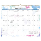 At A Glance  - Calendrier mural mensuel aquarelle 2027 - 11 7/8 po H x 14 7/8 po l - bilingue-Papier ameliore resistant aux bavures