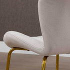 HOMCOM - Chaises de salle à manger avec dossier rembourré - blanc crème - lot de 2-Couleurs : blanc crème, or