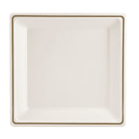 Eco Guardian – Assiettes carrées compostables, bordure imprimée, pour vente au détail, 9 po, paq./64  (EG-N-AQ13-L08G1)-Vaisselle chic compostable