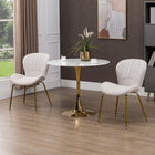 HOMCOM - Chaises de salle à manger avec dossier rembourré - blanc crème - lot de 2-Le dossier et l’assise incurvés en forme de coque sont ergonomiques et élégants