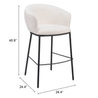 Zuo - Essen Tabouret de bar - Ivoire-Garantie limitée de 3 ans