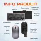 Delton - Ensemble clavier et souris sans fil portable/de voyage/compact N35 - argent-Notre ensemble clavier-souris est doté d'une fonction d'économie d'énergie automatique qui s'active après 10 minutes d'inactivité, ce qui permet de prolonger l'autonomie de la batterie.