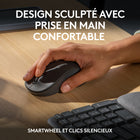 Logitech - MK670 Combo, clavier Wave Keys ergonomique sans fil avec souris sans fil - Graphite-Faites défiler plus efficacement: faites défiler les documents par paliers ou survolez les longues pages Web sans effort grâce à SmartWheel