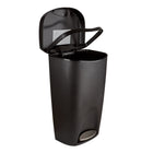 Umbra - Brim Poubelle à pédale - 50 litres - noir et nickel-Un collet de retenue maintient le sac en place et hors de vue