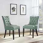Modway - Regent Tissu Fauteuil d’appoint de salle à manger Ensemble de 2 - Laguna-Pattes en caoutchouc noir