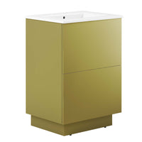 Modway - Quantum 24" Vanette de salle de bain - Or blanc-Vanité de salle de bain moderne