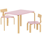 Qaba - Ensemble table et 2 chaises pour enfants, table et chaises pour tout-petits, mobilier multi-activités pour jouer - rose-Ensemble de 3 pièces avec une table et 2 chaises  
