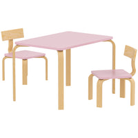Qaba - Ensemble table et 2 chaises pour enfants, table et chaises pour tout-petits, mobilier multi-activités pour jouer - rose-Ensemble de 3 pièces avec une table et 2 chaises  
