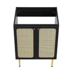 Modway - Chaucer 24" Armoire de toilette de salle de bain (lavabo non inclus) - Noir-Stratifié à grain de bois