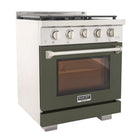 Kucht - 30 po Série KFX-X Cuisinière Pro Style au gaz naturel - Acier inoxydable/Vert olive-Nouveaux brûleurs true simmer pour une cuisson délicate à basse température