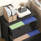 HOMCOM - Armoire latérale à dossiers avec serrure - noir-Assemblage requis 
