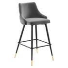 Modway - Adorn Performance Velvet Tabouret de bar - Gris-Tabouret de bar moderne vintage