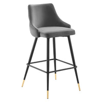 Modway - Adorn Performance Velvet Tabouret de bar - Gris-Tabouret de bar moderne vintage