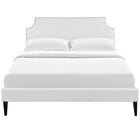 Modway - Corene Vinyle Lit à plateforme Queen avec pieds carrés effilés, Blanc-Montures en quatre emplacements