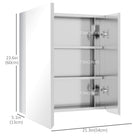 Kleankin - Armoire de salle de bain à miroir avec porte battante murale - argenté-Portes miroir pour vous voir facilement lors de la préparation 