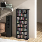 HOMCOM - Armoire de rangement média mince - noir-Matériau : Panneau de particules 