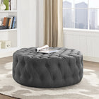 Modway - Amour Tissu rembourré Ottoman - Gris-Affichage de boutons à touffe entourage