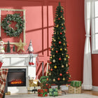 HOMCOM - Arbre de Noël Artificiel Crayon 7 Pieds pour Intérieur Maison Vert-Les branches réalistes en plastique 510 donnent un aspect complet et luxuriant à l'arbre 