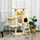 PawHut - Arbre à chat pour chaton d’intérieur, centre d’activités, lit de repos, jouet 39 po-Avec divers divertissements, comprenant plateformes, condo, perchoir, hamac, échelle 