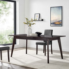 Modway - Oracle Rectangle de 69 po Table à manger, Cappuccino-Placage de grains de bois et MDF