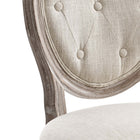 Modway - Arise Français vintage Tissu rembourré Fauteuil d’appoint de salle à manger Ensemble de 2 - Beige-9