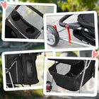 PawHut - Poussette pour animaux de luxe à 3 roues avec frein, auvent, porte-gobelets, noir-Structure robuste résistant à l’usure quotidienne 
