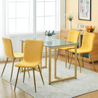 FurnitureR - Chaise de salle manger jaune, ensemble de 4, SCARGILL GREY-8