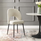 Modway - Rouse Tissu rembourré Fauteuil d’appoint de salle à manger - Noir beige-Rembourrage en mousse dense