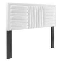Modway - Believe Chenal Touffé Performance Velvet Tête de lit complète/Queen, Blanc-Tête de lit Channel Tufted Full/Queen